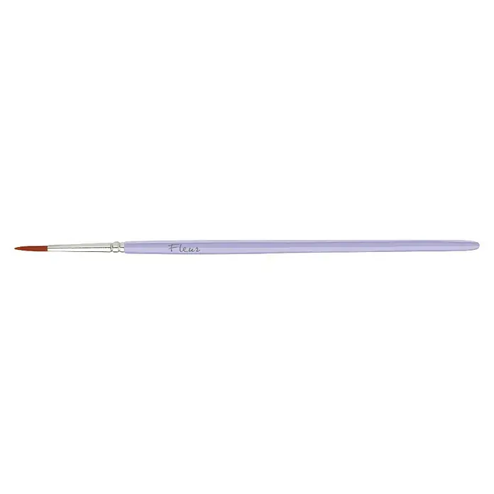 Fleur Pincel redondo Hobby 9921 - Cerdas sintéticas, Tamaño pincel: Nº 05 - La imagen muestra un elegante tablero violeta con "Fleur" escrito, que transmite una estética sencilla y elegante.