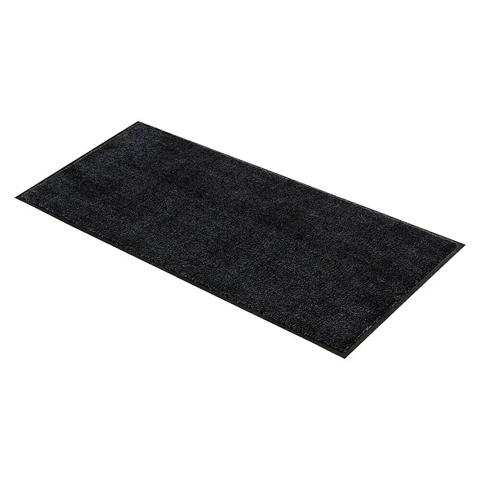 SCHÖNER WOHNEN-Kollektion Fußmatte Uni - Anthrazit/Schwarz, 150 x 67 cm - Ein rechteckiger, schwarzer Fußabtreter mit einer rauen Oberfläche. Ideal, um Schmutz und Nässe vor der Tür abzufangen.