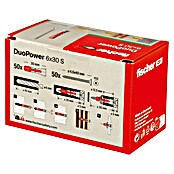 Fischer Dübel- & Schraubenbox Duopower (Durchmesser Dübel: 6 mm, Länge Dübel: 30 mm, 50 Stk., Senkkopfschraube)