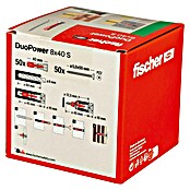 Fischer Dübel- & Schraubenbox Duopower (Durchmesser Dübel: 8 mm, Länge Dübel: 40 mm, 50 Stk., Senkkopfschraube)