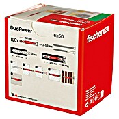 Fischer Duopower Dübelsortiment (Durchmesser Dübel: 6 mm, Länge Dübel: 50 mm, Mit Rand, Alle Baustoffe, 100 Stk.) | BAUHAUS