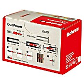 Fischer Duopower Dübelsortiment (Durchmesser Dübel: 6 mm, Länge Dübel: 30 mm, Mit Rand, Alle Baustoffe, 100 Stk.) | BAUHAUS