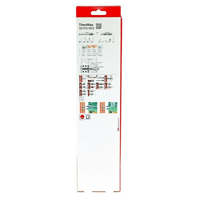 Fischer Thermax Abstandsmontagesystem 16/170 M12 (Durchmesser Bohrloch: 18 mm bei Beton und Vollstein, Nutzlänge: 60 - 170 mm, 2 Stk.)