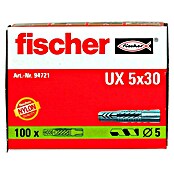 Fischer Universal-Durchsteckdübel UX (Durchmesser Dübel: 5 mm, Länge Dübel: 30 mm, 100 Stk., Ohne Rand)