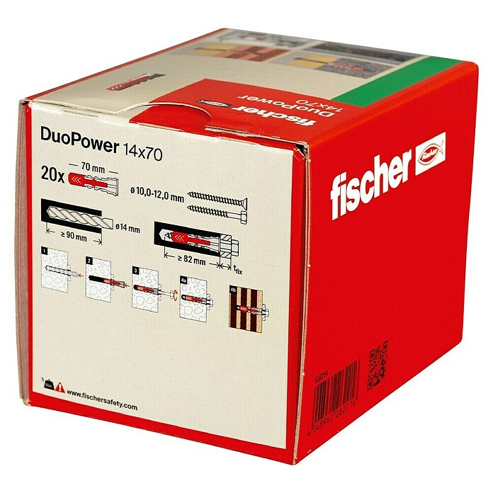 Fischer Duopower Nabor zidnih vložkov LD  (Premer zidnega vložka: 14 mm, Dolžina zidnega vložka: 70 mm, Primerno za: Vsi gradbeni materiali, 1 kos) | 1060 - Dübel | AADD - Dübel | AAD - Kleineisenwaren | AA - Eisenwaren | A - Eisenwaren | BAUHAUS