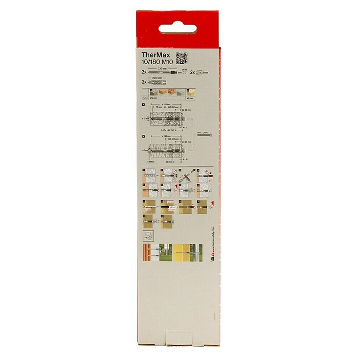 Fischer Thermax Abstandsmontagesystem 10/180 M10 (Durchmesser Bohrloch: 12 mm, Nutzlänge: 160 - 180 mm, 2 Stk.)