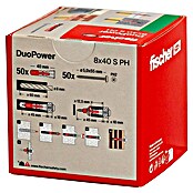 Fischer Dübel- & Schraubenbox Duopower (Durchmesser Dübel: 8 mm, Länge Dübel: 40 mm, 50 Stk., Panheadschraube)