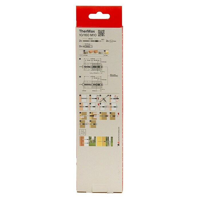 Fischer Thermax Abstandsmontagesystem 10/160 M10 (Durchmesser Bohrloch: 12 mm, Nutzlänge: 140 - 160 mm, 2 Stk.)