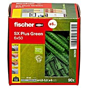 Fischer Spreizdübel SX Green (Ø x L: 6 x 50 mm, Nylon, 90 Stk., Mit Rand)