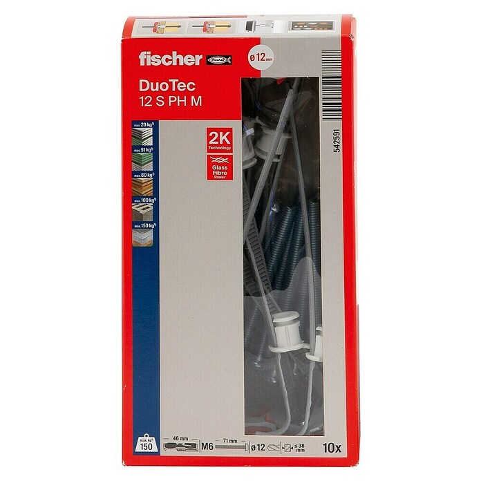 Fischer Duotec Kippdübel-Set 12 S PH (Länge Dübel: 60 mm, 10 Stk.) | BAUHAUS