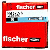 Fischer Metall-Hohlraumdübel HM 5 x 65 S (Ø x L: 5 x 65 mm, Bohrtiefe: Min. 71 mm, 50 Stk.)