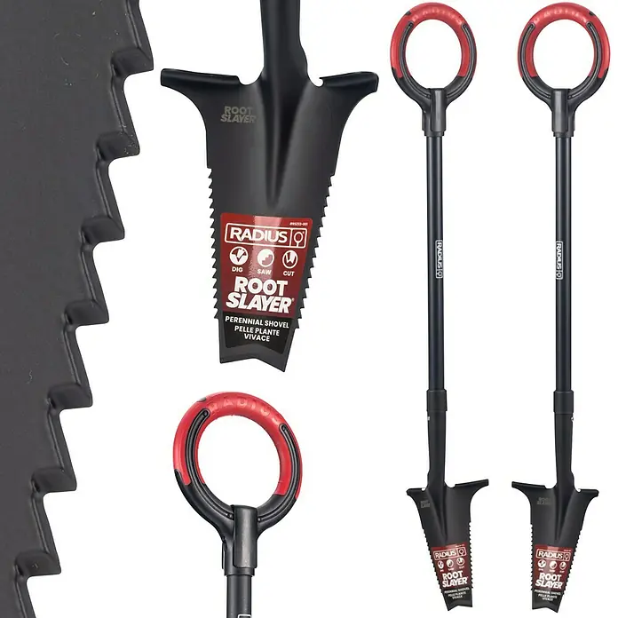 Root Slayer Rodespaten Pro - 110 cm - Abbildung der Radius Root Slayer Gartengeräte, inklusive Spaten mit innovativem Design für Gartenarbeiten.