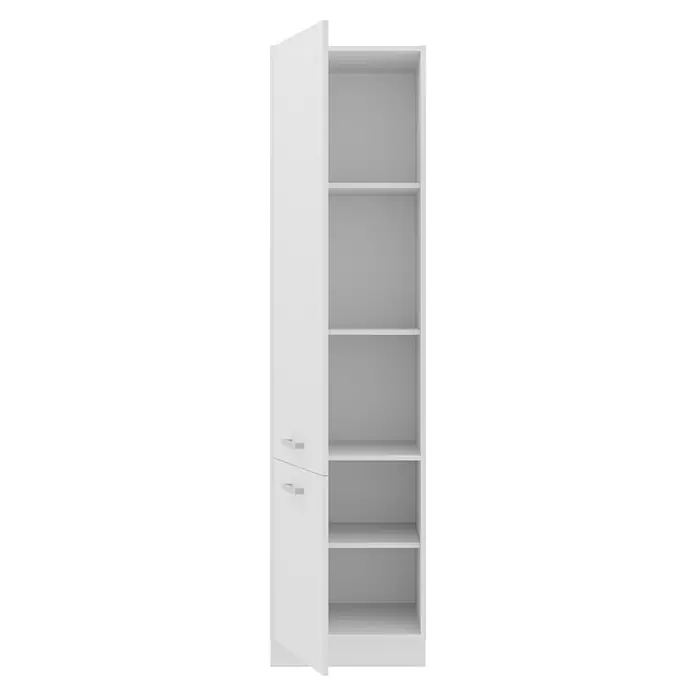 Stolarz-Lempert Buffetschrank Marina - Breite: 150 cm, Weiß - Weißer Hochschrank mit Regalen und Schubladen für zusätzlichen Stauraum, ideal für jeden Raum.