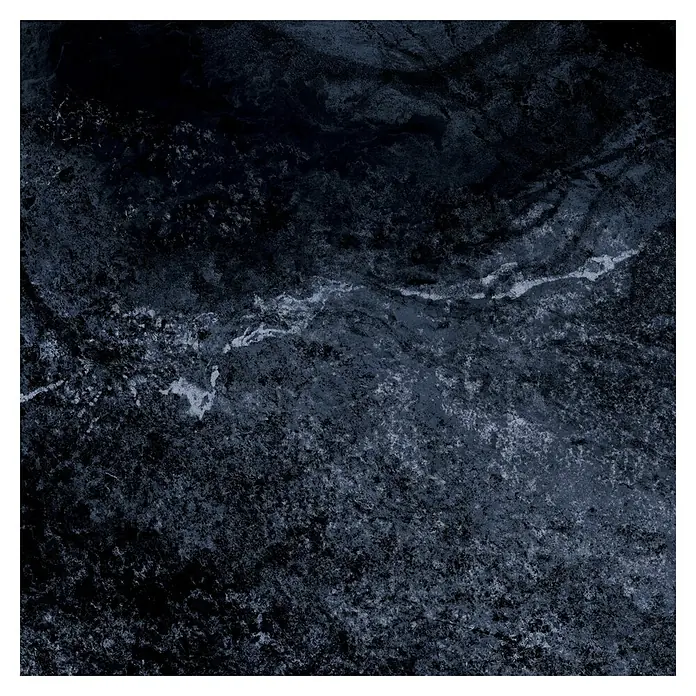Feinsteinzeugfliese Oceanic - 60 x 60 cm, Blau, Glänzend - Dunkler, strukturierter Stein, ideal für moderne Innenräume. Die einzigartige Maserung verleiht jedem Raum einen edlen Touch.