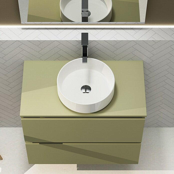 Artysan Conjunto de mueble de baño Harmony Top (Ancho: 80 cm, Verde cactus, 3 pzs.) | BAUHAUS