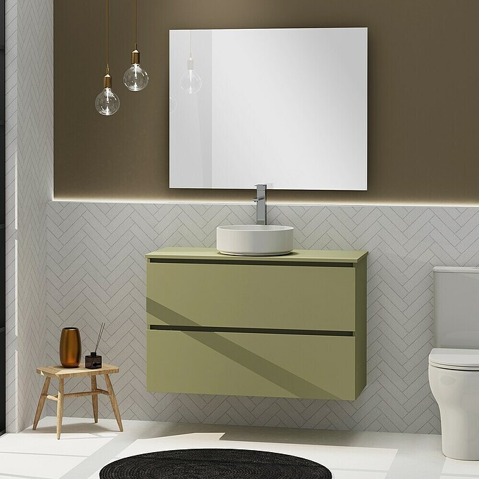 Artysan Conjunto de mueble de baño Harmony Top (Ancho: 100 cm, Verde cactus, 3 pzs.) | BAUHAUS