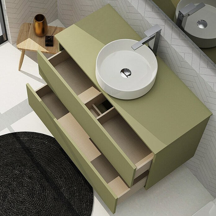 Artysan Conjunto de mueble de baño Harmony Top (Ancho: 100 cm, Verde cactus, 3 pzs.) | BAUHAUS