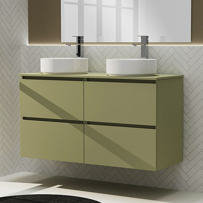 Artysan Conjunto de mueble de baño Harmony Top (Ancho: 120 cm, Verde cactus, 3 pzs.) | BAUHAUS