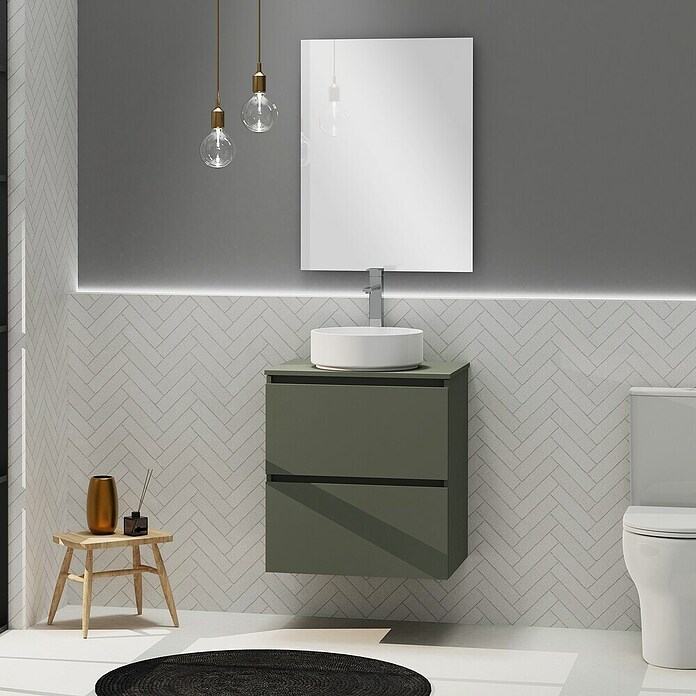 Artysan Conjunto de mueble de baño Harmony Top (Ancho: 60 cm, Verde musgo, 3 pzs.) | BAUHAUS