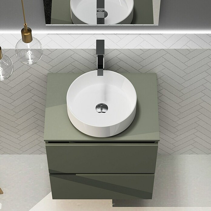 Artysan Conjunto de mueble de baño Harmony Top (Ancho: 60 cm, Verde musgo, 3 pzs.) | BAUHAUS
