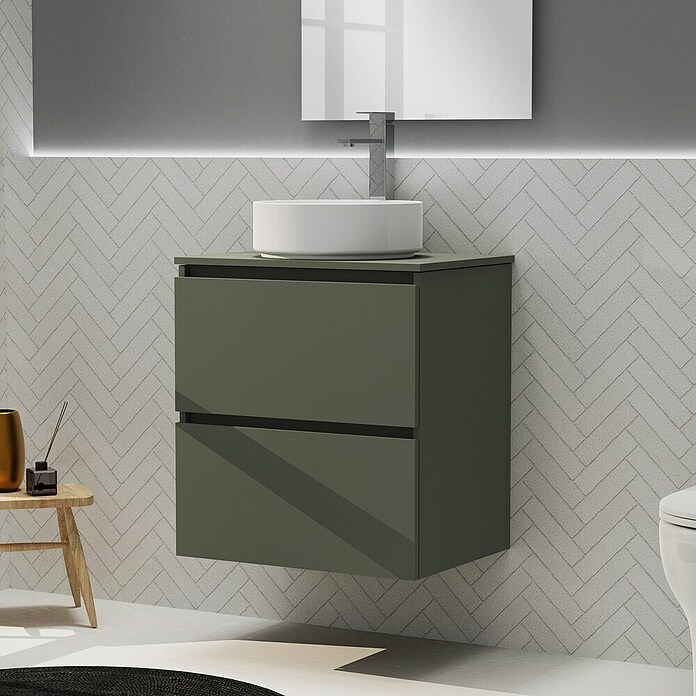 Artysan Conjunto de mueble de baño Harmony Top (Ancho: 60 cm, Verde musgo, 3 pzs.) | BAUHAUS