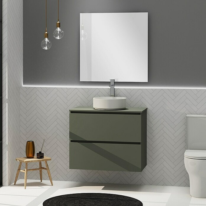 Artysan Conjunto de mueble de baño Harmony Top (Ancho: 80 cm, Verde musgo, 3 pzs.) | BAUHAUS