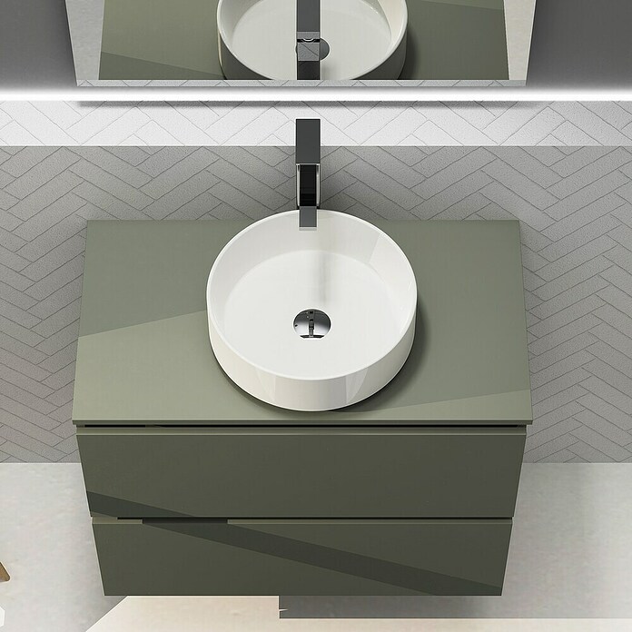 Artysan Conjunto de mueble de baño Harmony Top (Ancho: 80 cm, Verde musgo, 3 pzs.) | BAUHAUS