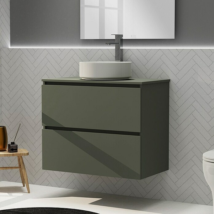 Artysan Conjunto de mueble de baño Harmony Top (Ancho: 80 cm, Verde musgo, 3 pzs.) | BAUHAUS