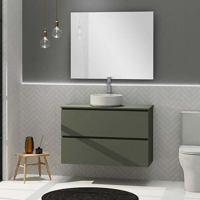 Artysan Conjunto de mueble de baño Harmony Top (Ancho: 100 cm, Verde musgo, 3 pzs.) | BAUHAUS