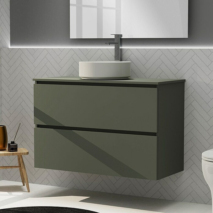 Artysan Conjunto de mueble de baño Harmony Top (Ancho: 100 cm, Verde musgo, 3 pzs.) | BAUHAUS