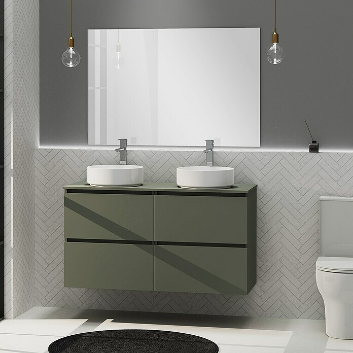 Artysan Conjunto de mueble de baño Harmony Top (Ancho: 120 cm, Verde musgo, 3 pzs.) | BAUHAUS