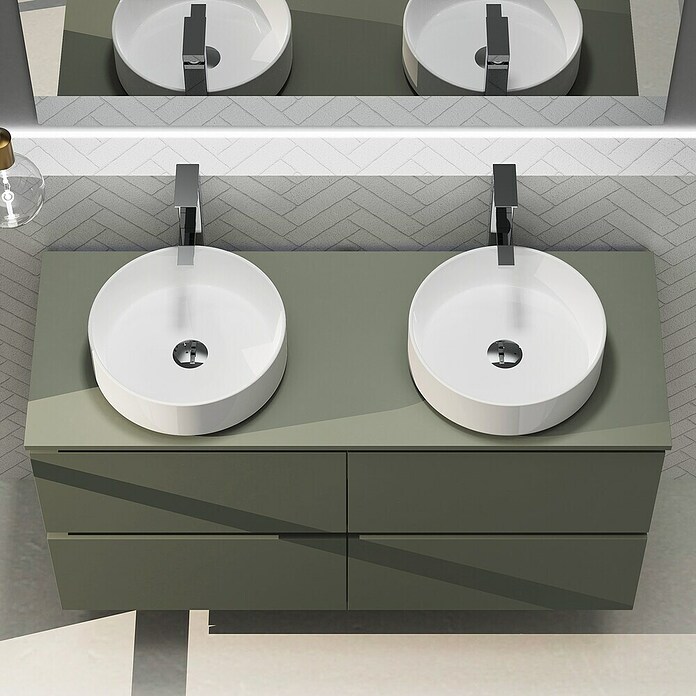 Artysan Conjunto de mueble de baño Harmony Top (Ancho: 120 cm, Verde musgo, 3 pzs.) | BAUHAUS