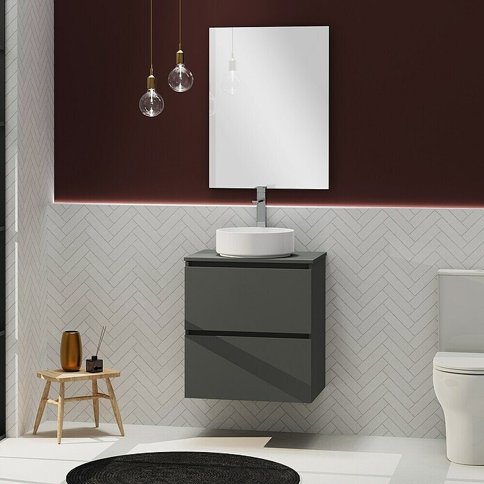 Artysan Conjunto de mueble de baño Harmony Top (Ancho: 60 cm, Gris oscuro, 3 pzs.) | BAUHAUS
