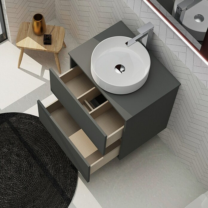 Artysan Conjunto de mueble de baño Harmony Top (Ancho: 60 cm, Gris oscuro, 3 pzs.) | BAUHAUS