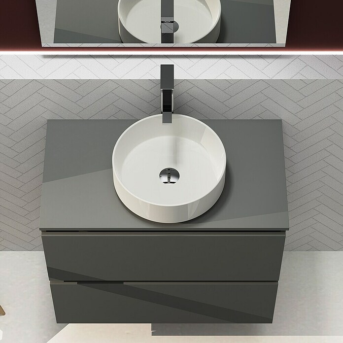 Artysan Conjunto de mueble de baño Harmony Top (Ancho: 80 cm, Gris oscuro, 3 pzs.) | BAUHAUS
