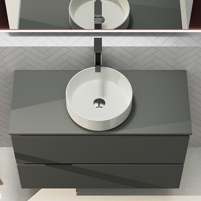 Artysan Conjunto de mueble de baño Harmony Top (Ancho: 100 cm, Gris oscuro, 3 pzs.) | BAUHAUS