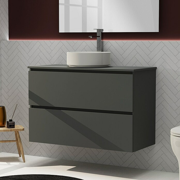 Artysan Conjunto de mueble de baño Harmony Top (Ancho: 100 cm, Gris oscuro, 3 pzs.) | BAUHAUS