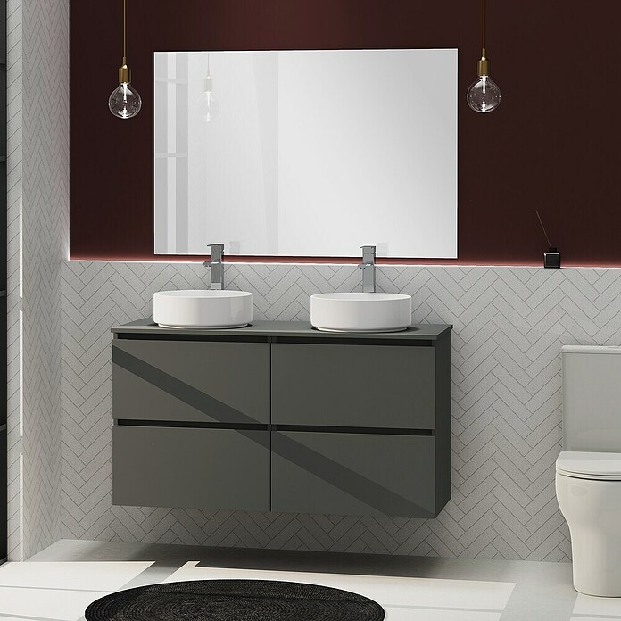 Artysan Conjunto de mueble de baño Harmony Top (Ancho: 120 cm, Gris oscuro, 3 pzs.) | BAUHAUS