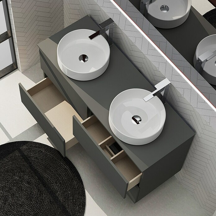 Artysan Conjunto de mueble de baño Harmony Top (Ancho: 120 cm, Gris oscuro, 3 pzs.) | BAUHAUS