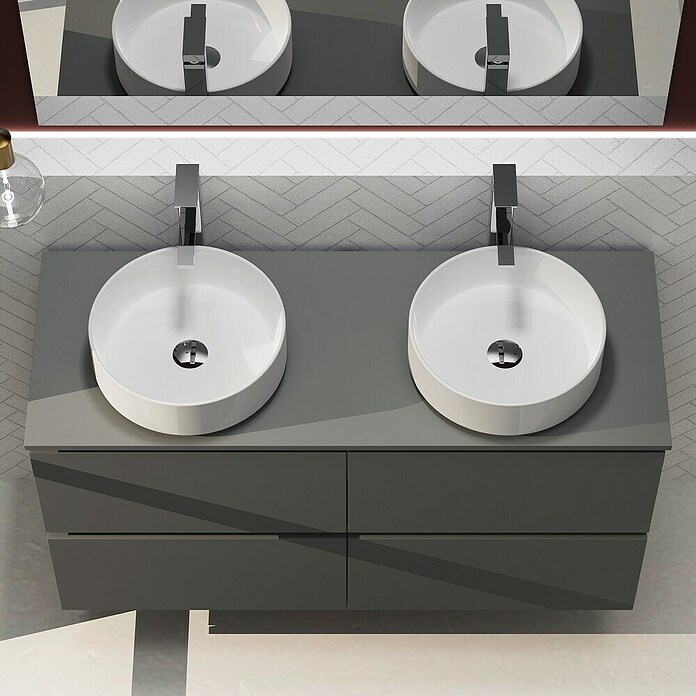 Artysan Conjunto de mueble de baño Harmony Top (Ancho: 120 cm, Gris oscuro, 3 pzs.) | BAUHAUS