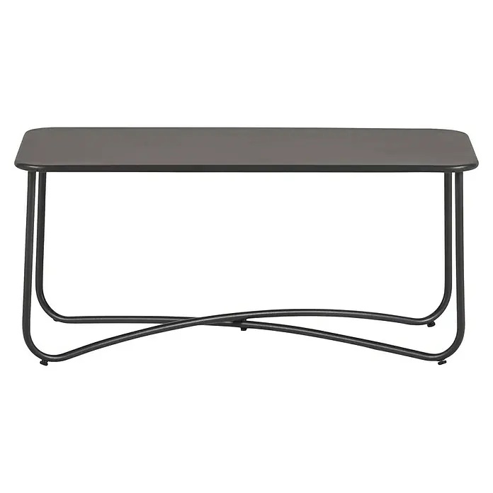 Conjunto de muebles Theodor - 4 pzs., Acero/Poliéster, Antracita - Elegante mesa auxiliar gris con una estructura metálica fina. Ideal para espacios modernos y versátil en su uso.