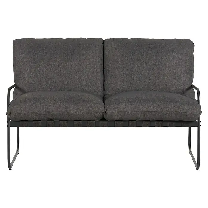 Conjunto de muebles Theodor - 4 pzs., Acero/Poliéster, Antracita - Sofá de exterior gris con estructura metálica y cojines cómodos para relajarse al aire libre. Diseño elegante para jardín o terraza.