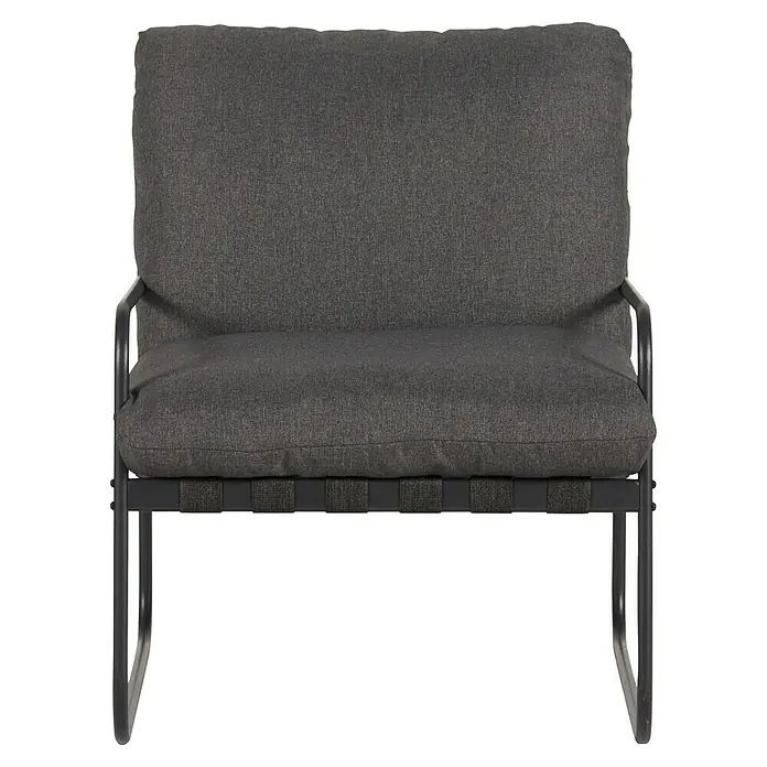Conjunto de muebles Theodor - 4 pzs., Acero/Poliéster, Antracita - Elegante sillón gris con estructura metálica y cojines confortables, ideal para relajarse. Un toque perfecto para espacios modernos.