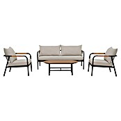 Conjunto de muebles Olga (4 pzs., Aluminio/Textil, Antracita/Beige) | BAUHAUS