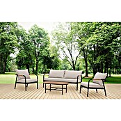 Conjunto de muebles Olga (4 pzs., Aluminio/Textil, Antracita/Beige) | BAUHAUS