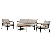 Conjunto de muebles Olga (4 pzs., Aluminio/Textil, Antracita/Beige) | BAUHAUS