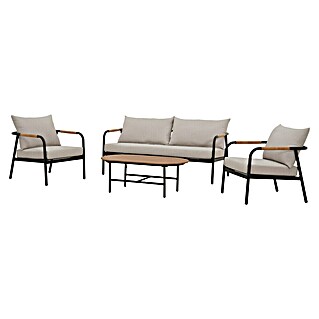 Conjunto de muebles Olga (4 pzs., Aluminio/Textil, Antracita/Beige)