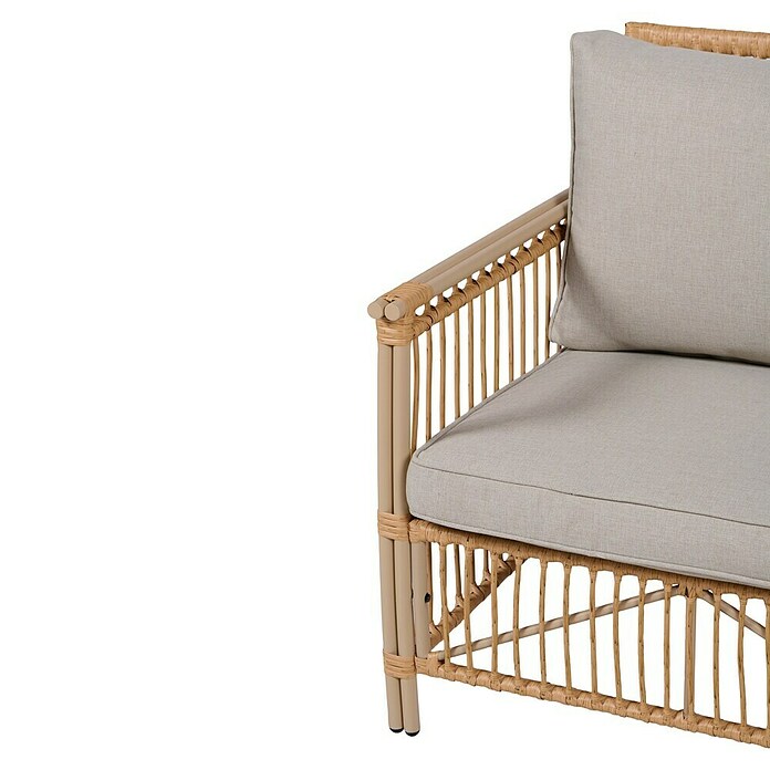 Conjunto de muebles Neel (4 pzs., Acero/Ratán sintético, Natural/Beige) | BAUHAUS