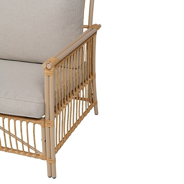 Conjunto de muebles Neel (4 pzs., Acero/Ratán sintético, Natural/Beige) | BAUHAUS