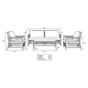 Conjunto de muebles Neel (4 pzs., Acero/Ratán sintético, Natural/Beige) | BAUHAUS
